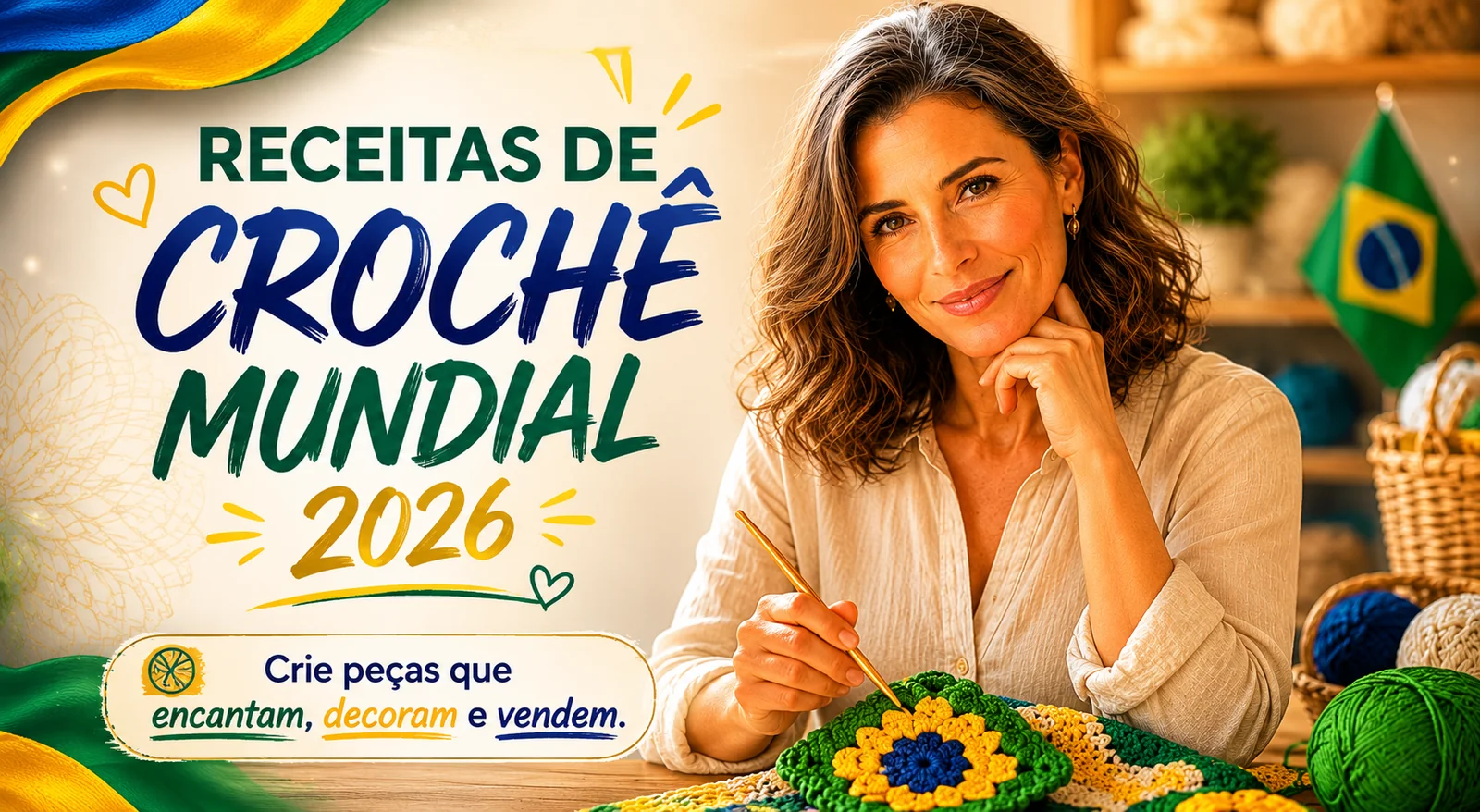 Receitas de Crochê Mundial 2026 — 4 coleções completas